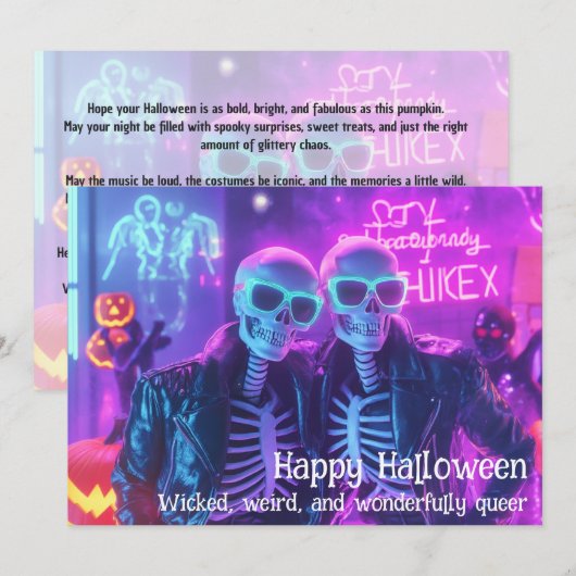 🌈🎃Spooky, Luid & Trots kaart (Voorkant / Achterkant)