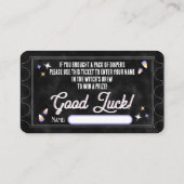 Spooky Luier Raffle Ticket Notitiekaartje (Achterkant)