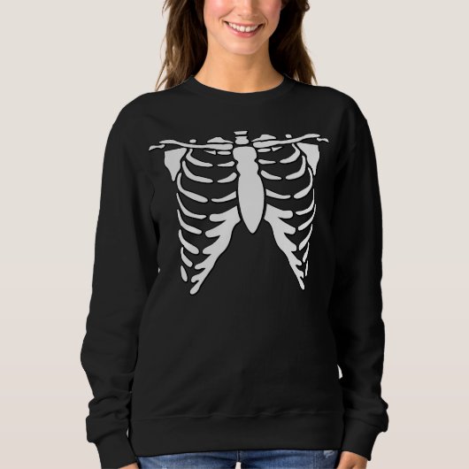 Spooky Lungs Xray Botten Graphic Horror Sweatshirt (Voorkant)