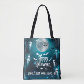 Spooky maanverlichte Halloween met geesten en vlee Tote Bag (Voorkant)