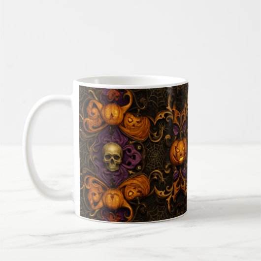 Spooky maar charmante Halloween Pattern Mok (Links)