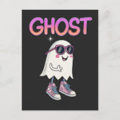 Spooky Maar Cool Ghost - Houten Muurkunst Briefkaart (Voorkant)