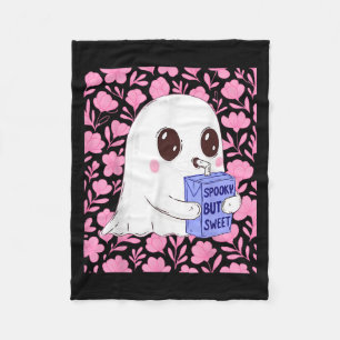 Spooky maar lieve Schattigee geest met bloemenHall Fleece Deken