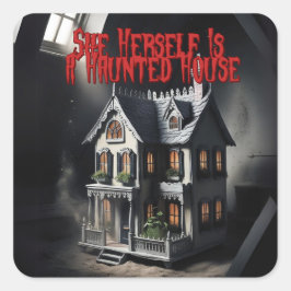 Spooky, maar maak het mini vierkante sticker