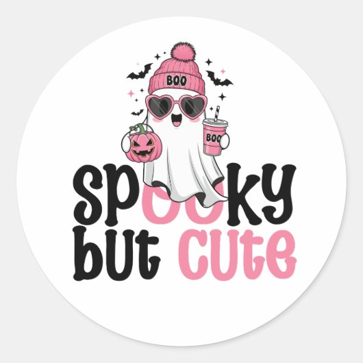 Spooky maar Schattig Ronde Sticker (Voorkant)