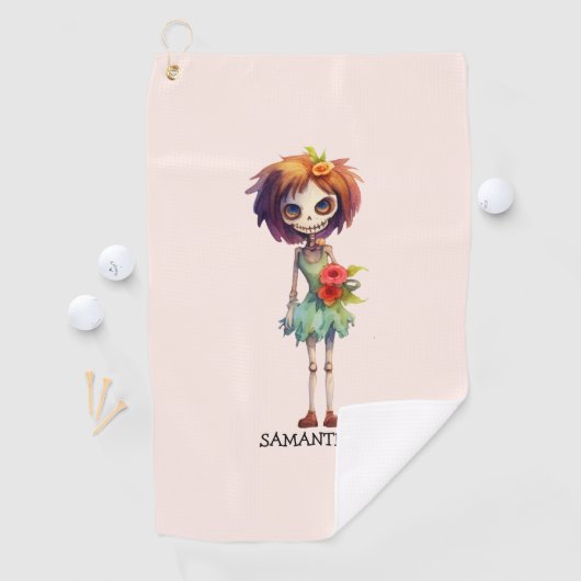 Spooky Maar Schattigee Zombie Kind - Schattige Mac Golfhanddoek (Insitu)