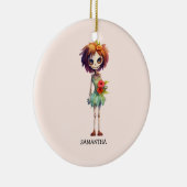 Spooky Maar Schattigee Zombie Kind - Schattige Mac Keramisch Ornament (Rechts)
