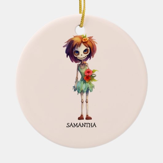 Spooky Maar Schattigee Zombie Kind - Schattige Mac Keramisch Ornament (Voorkant)