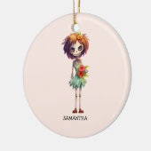 Spooky Maar Schattigee Zombie Kind - Schattige Mac Keramisch Ornament (Links)