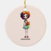 Spooky Maar Schattigee Zombie Kind - Schattige Mac Keramisch Ornament (Achterkant)
