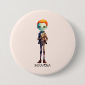 Spooky Maar Schattigee Zombie Kind - Schattige Mac Ronde Button 7,6 Cm (Voorkant)