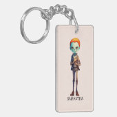 Spooky Maar Schattigee Zombie Kind - Schattige Mac Sleutelhanger (Voorkant Links)