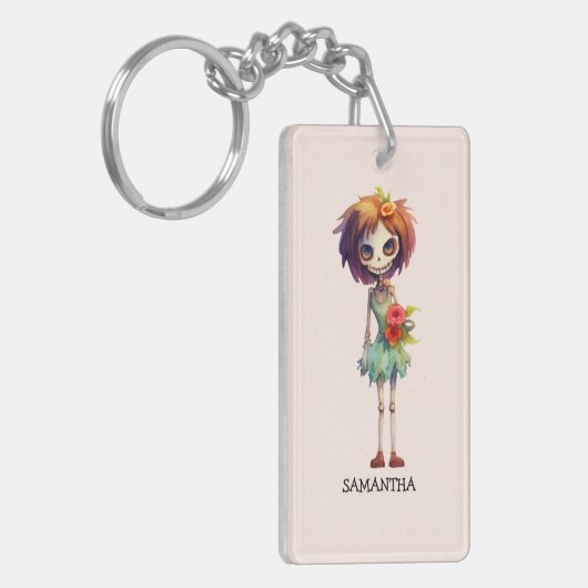 Spooky Maar Schattigee Zombie Kind - Schattige Mac Sleutelhanger (Voorkant Links)