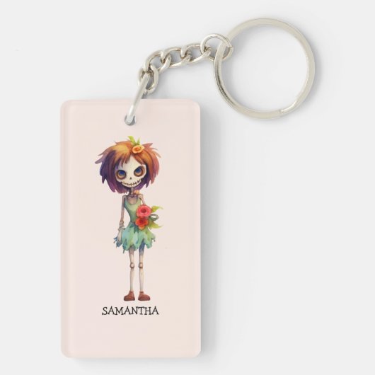 Spooky Maar Schattigee Zombie Kind - Schattige Mac Sleutelhanger (achterkant)