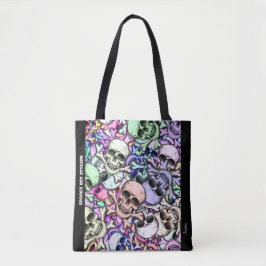 Spooky maar stijlvolle schedel tote bag
