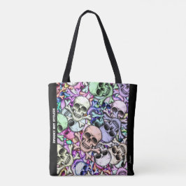 Spooky maar stijlvolle schedel tote bag