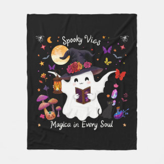 Spooky Magic & Whimsical Night Design Fleece Deken