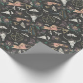 Spooky Magical Witch Pattern Cadeaupapier (Hoek)