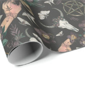 Spooky Magical Witch Pattern Cadeaupapier (Rol Hoek)