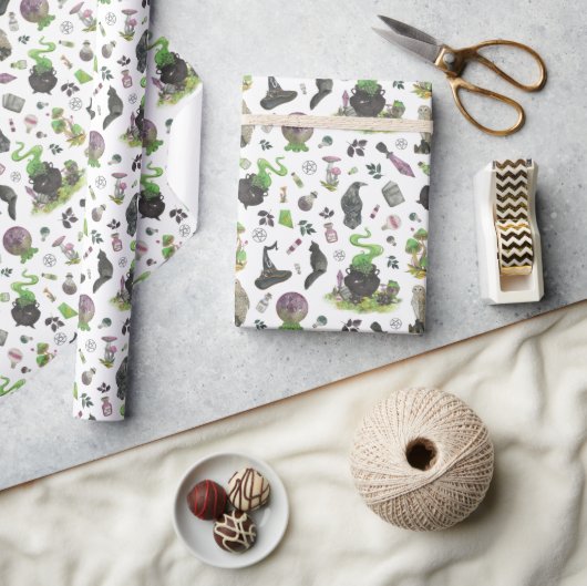 Spooky Magical Witch Pattern Cadeaupapier (Crafts)