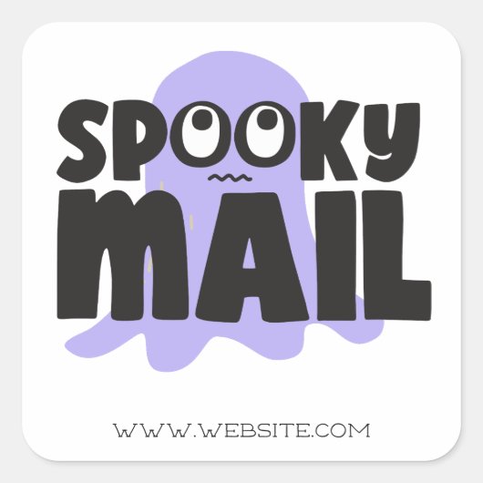 Spooky Mail Halloween Vierkante Sticker (Voorkant)