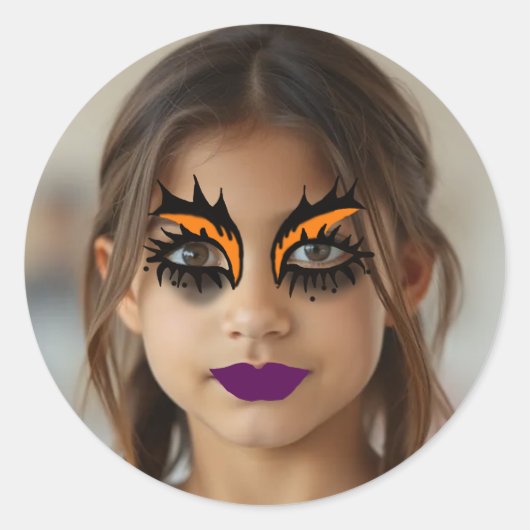 Spooky Makeup Ronde Sticker (Voorkant)