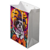 Spooky Malti Tzu Hond Halloween Heks en Pompoen Medium Cadeauzakje (Voorkant Gekanteld)