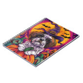 Spooky Malti Tzu Hond Halloween Heks en Pompoen Notitieboek (Linkerzijde)