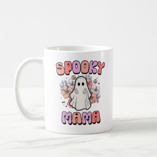 Spooky Mama Funny Halloween Ghost Koffiemok (Links)