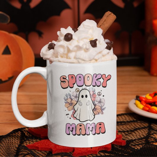 Spooky Mama Funny Halloween Ghost Koffiemok