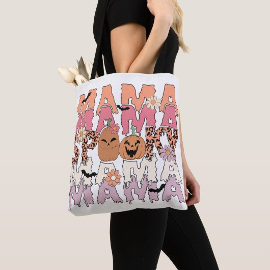 Spooky Mama Halloween Canvas tas (Dichtbij)