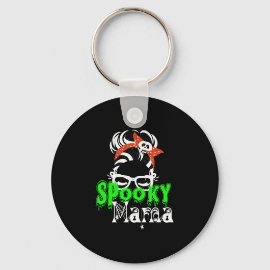 Spooky Mama, Halloween Grappig, Spooky, Halloween Sleutelhanger (Voorkant)