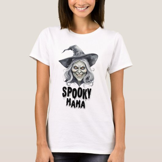 Spooky Mama Halloween Heks T-shirt (Voorkant)