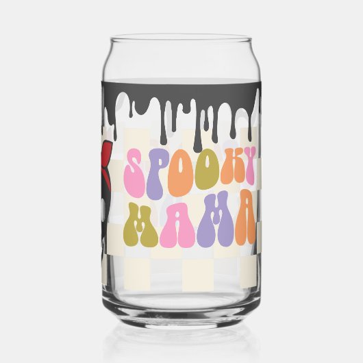 Spooky Mama Halloween Mok, Herfst Halloween Gift Blikvorm Glas (Achterkant)