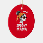 Spooky Mama Halloween Retro Design Keramisch Ornament (Rechts)
