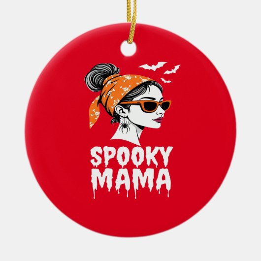 Spooky Mama Halloween Retro Design Keramisch Ornament (Voorkant)