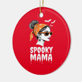 Spooky Mama Halloween Retro Design Keramisch Ornament (Links)
