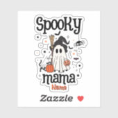 Spooky Mama Halloween - Schattige Ghost & Cat Sticker (Vel)