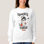 Spooky Mama Halloween - Schattige Ghost & Cat Trui (Voorkant)