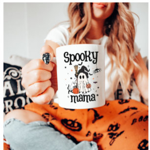 Spooky Mama Halloween - Schattigee geest, kat en p Koffiemok