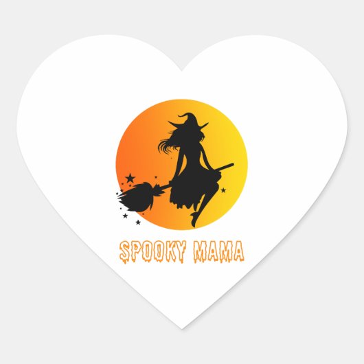 Spooky Mama Hart Sticker (Voorkant)