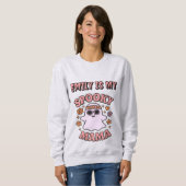 Spooky Mama Pastel Retro Ghost Funny Halloween Trui (Voorkant volledig)