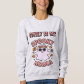 Spooky Mama Pastel Retro Ghost Funny Halloween Trui (Voorkant)