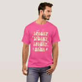 Spooky Mama Pumpkin Skull Skeleton Retro Style Hal T-shirt (Voorkant volledig)