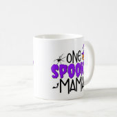 Spooky Mama Quote Halloween Pumpkin en Spider Koffiemok (Voorkant rechts)