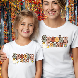 Spooky Mama Retro Halloween Mama En Ik Matching T-shirt