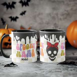 Spooky MAMA Skull met rode bandana gepersonaliseer Mok