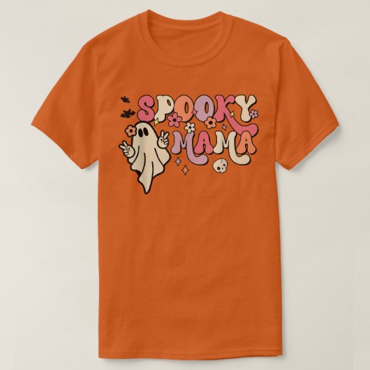 Spooky Mama Spooky Retro Groovy Halloween Cute Gho T-shirt (Design voorkant)