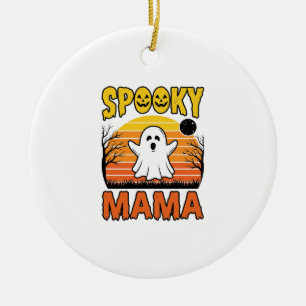 Spooky Mama Vintage Geest Halloween Shirt Ontwerp_ Keramisch Ornament