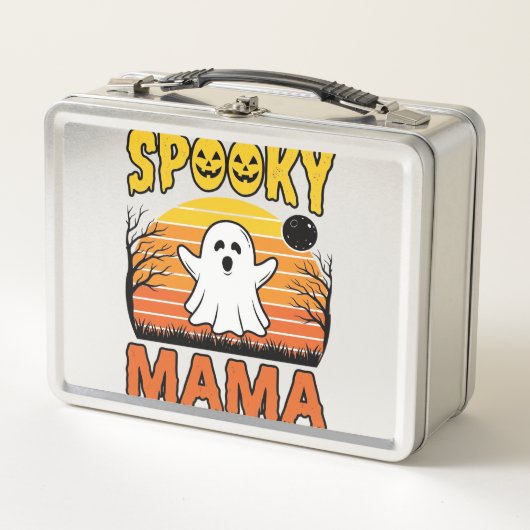 Spooky Mama Vintage Ghost Halloween Shirt Design_1 (Voorkant)
